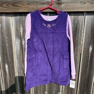 NWT Vintage Ponytails Corduroy Jumper with purple Long Sleeve